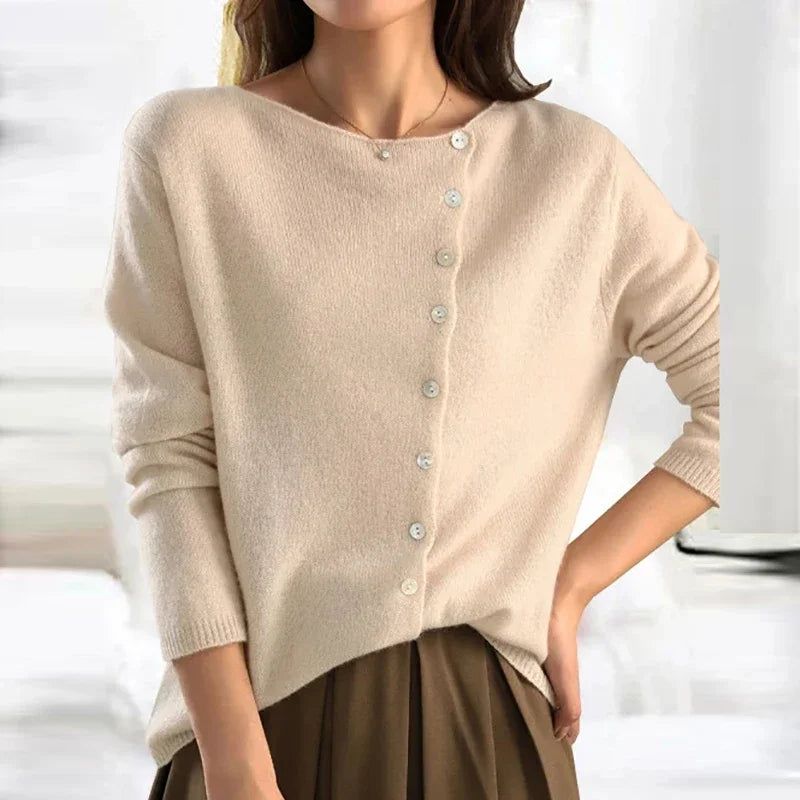 Maglione Grigio con Bottoni