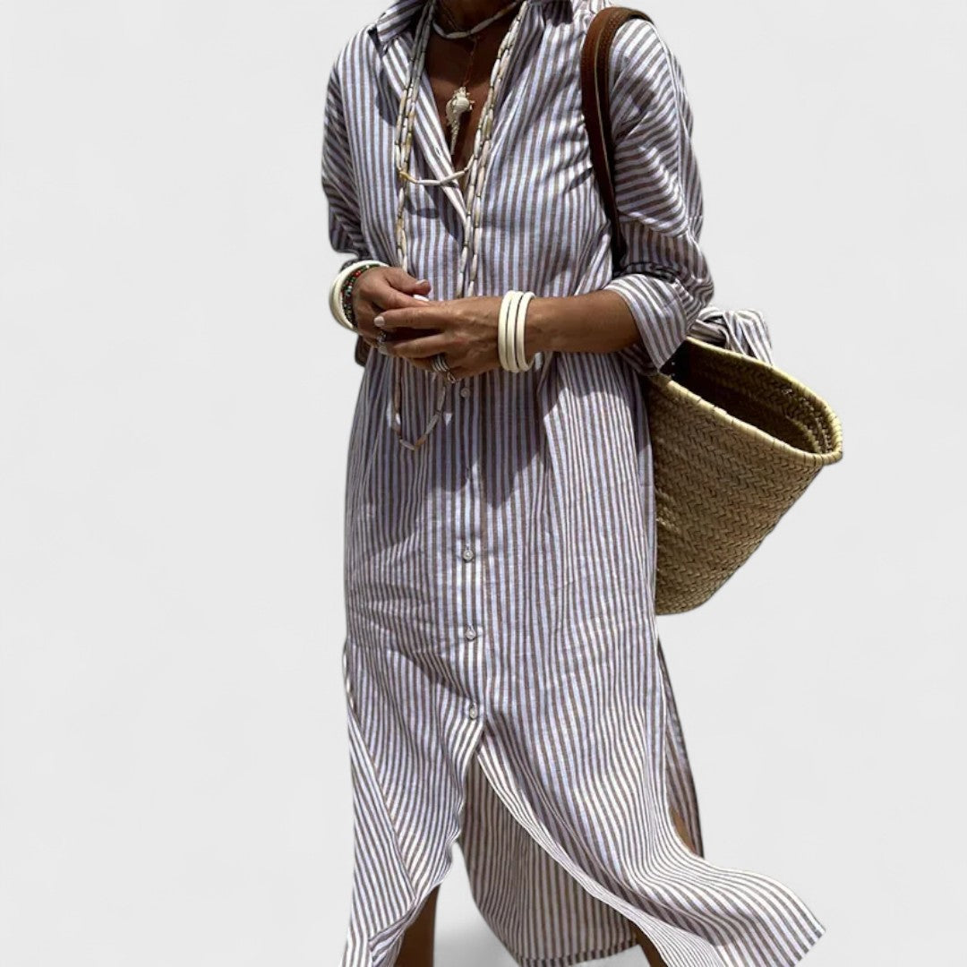 Camicia Lunga a Righe Estiva