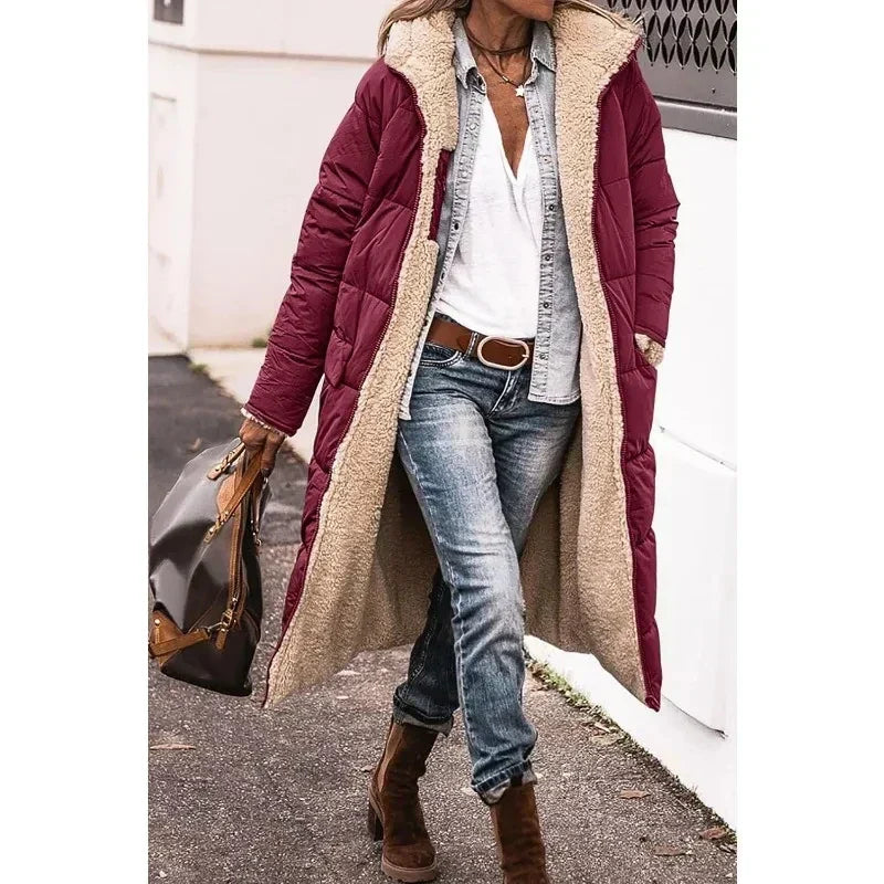 Cappotto Reversibile Imbottito con Pelliccia
