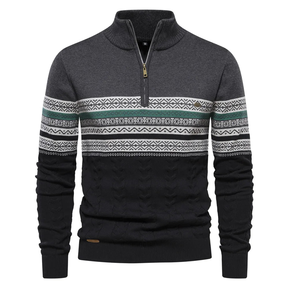 Maglione nordico con zip