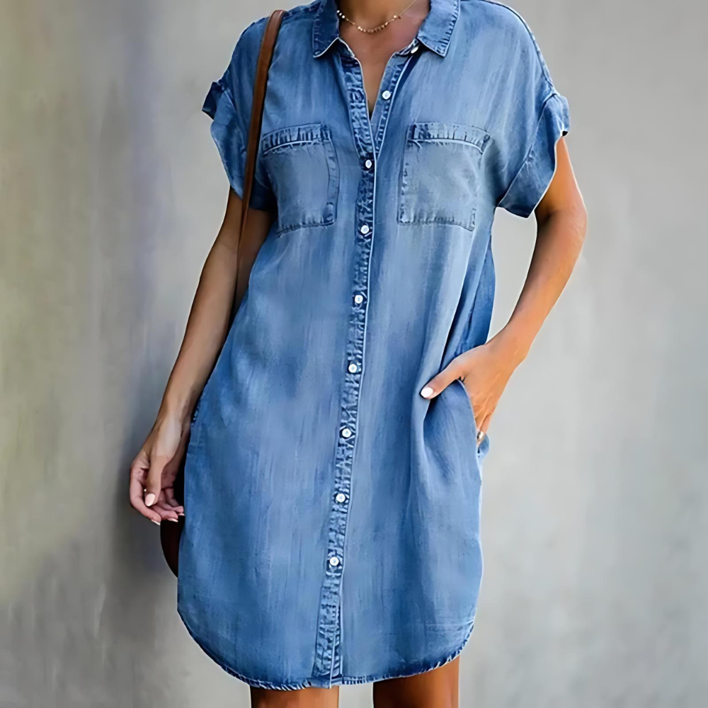 Vestito Chemisier in Denim | 100% Cotone | Casual e Versatile
