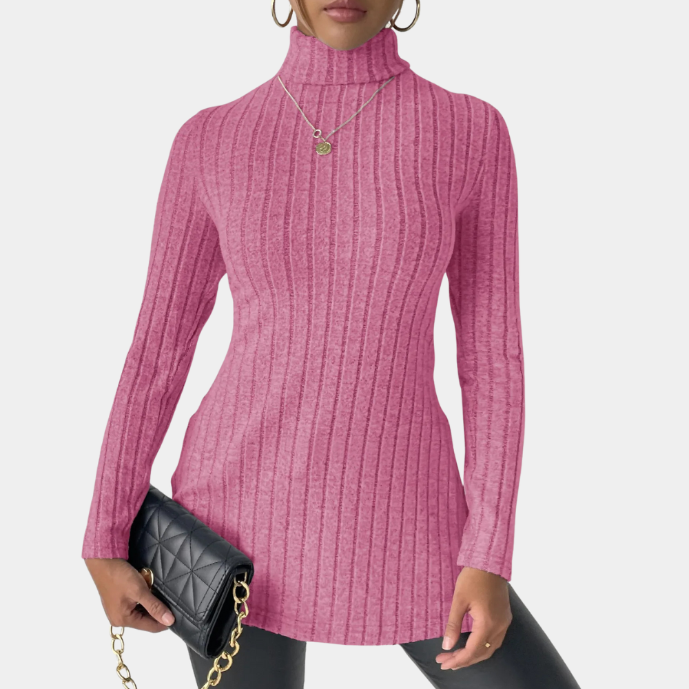 Maglione Collo Alto Donna | Lavorazione a Coste | Caldo e Morbido