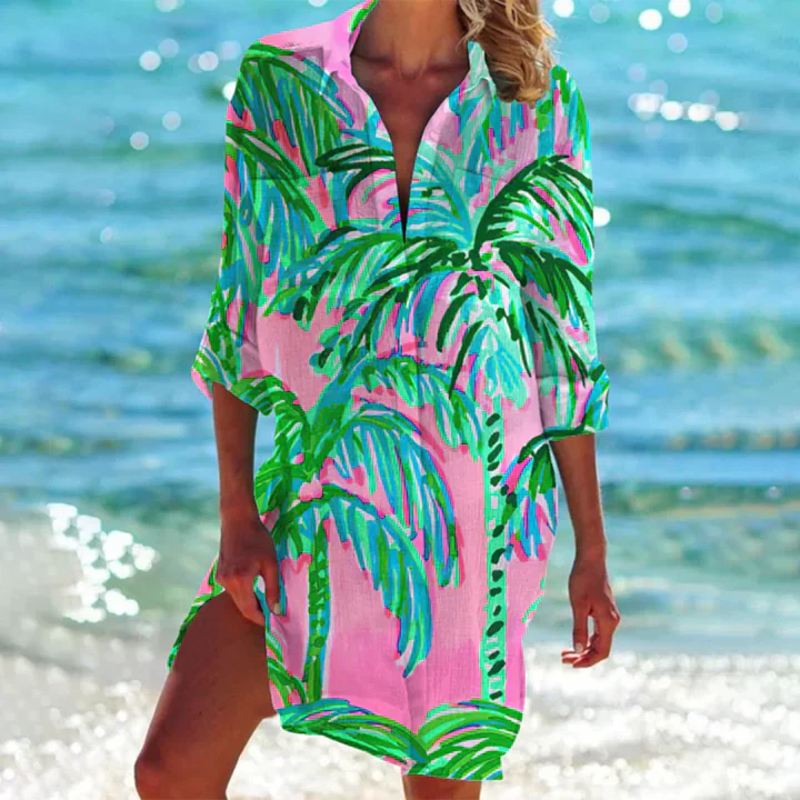 Beach Caftan | Stampa tropicale | Leggero e colorato