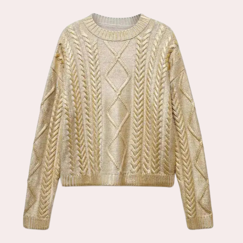 Maglione Lurex | Lavorazione Intrecciata | Elegante & Brillante