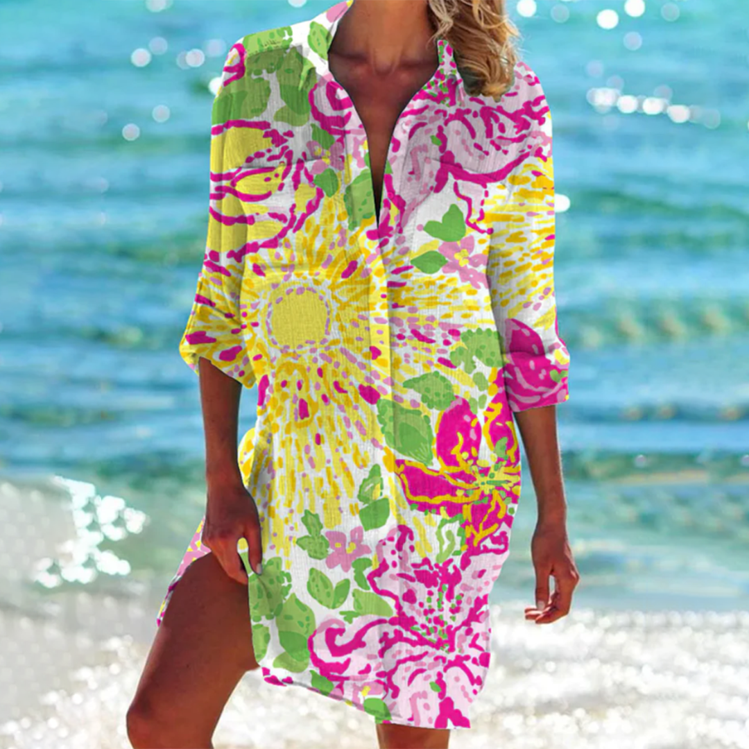 Camicia Copricostume Mare | Poliestere | Stampe Tropicali Estive