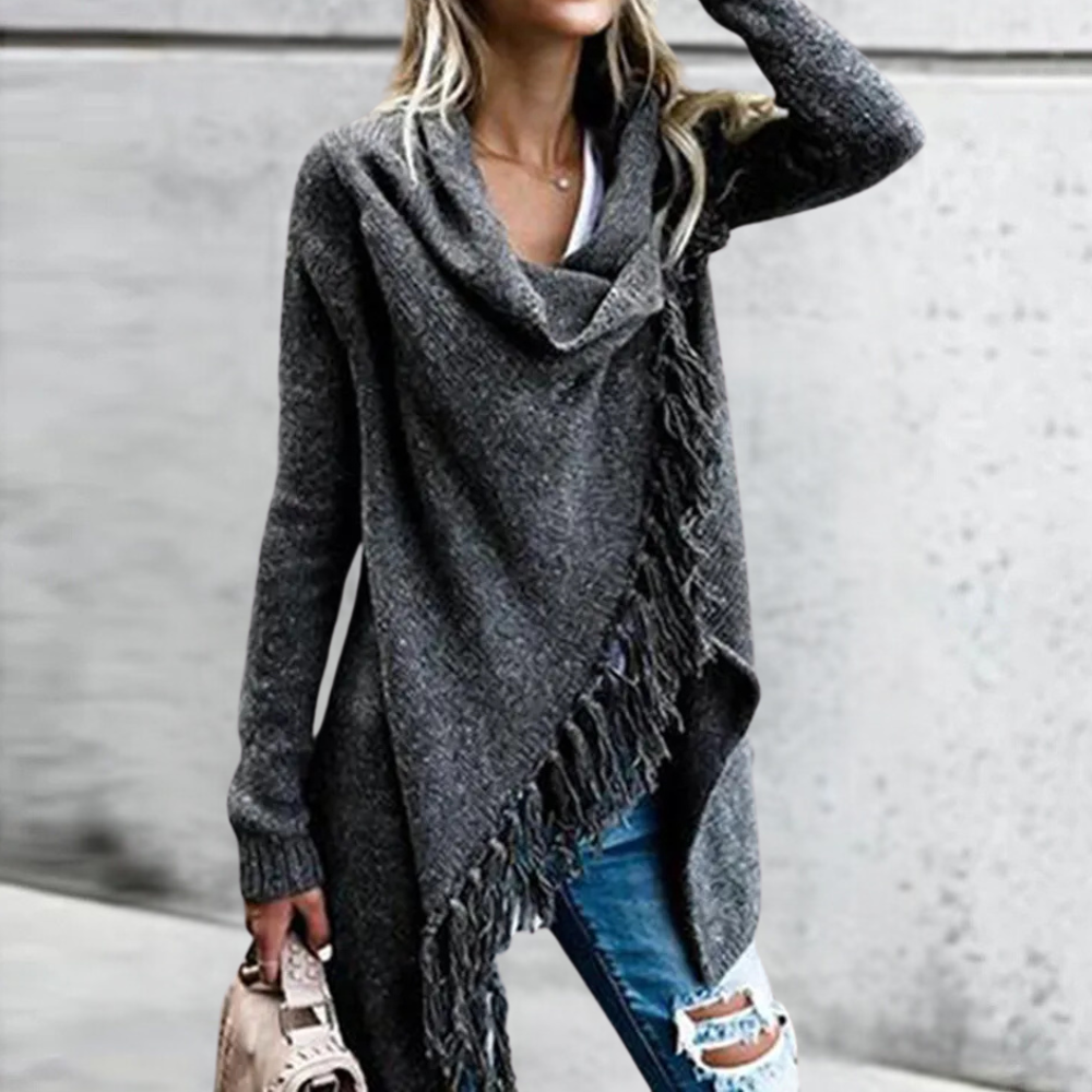 Cardigan Lungo Donna | Design Asimmetrico | Morbido e Chic