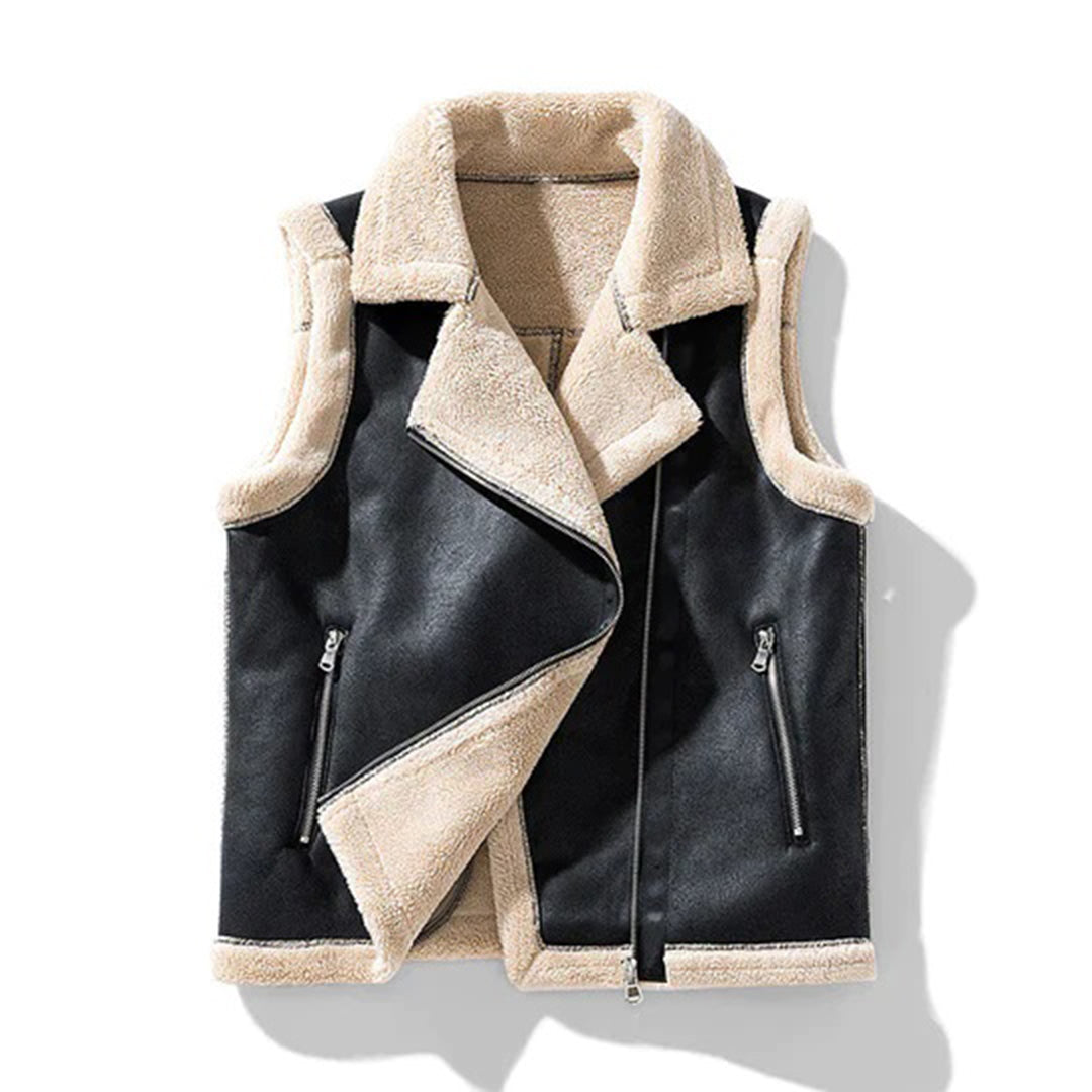 Gilet Donna in Ecopelle | Interno in Pelliccia | Stile Casual-Chic