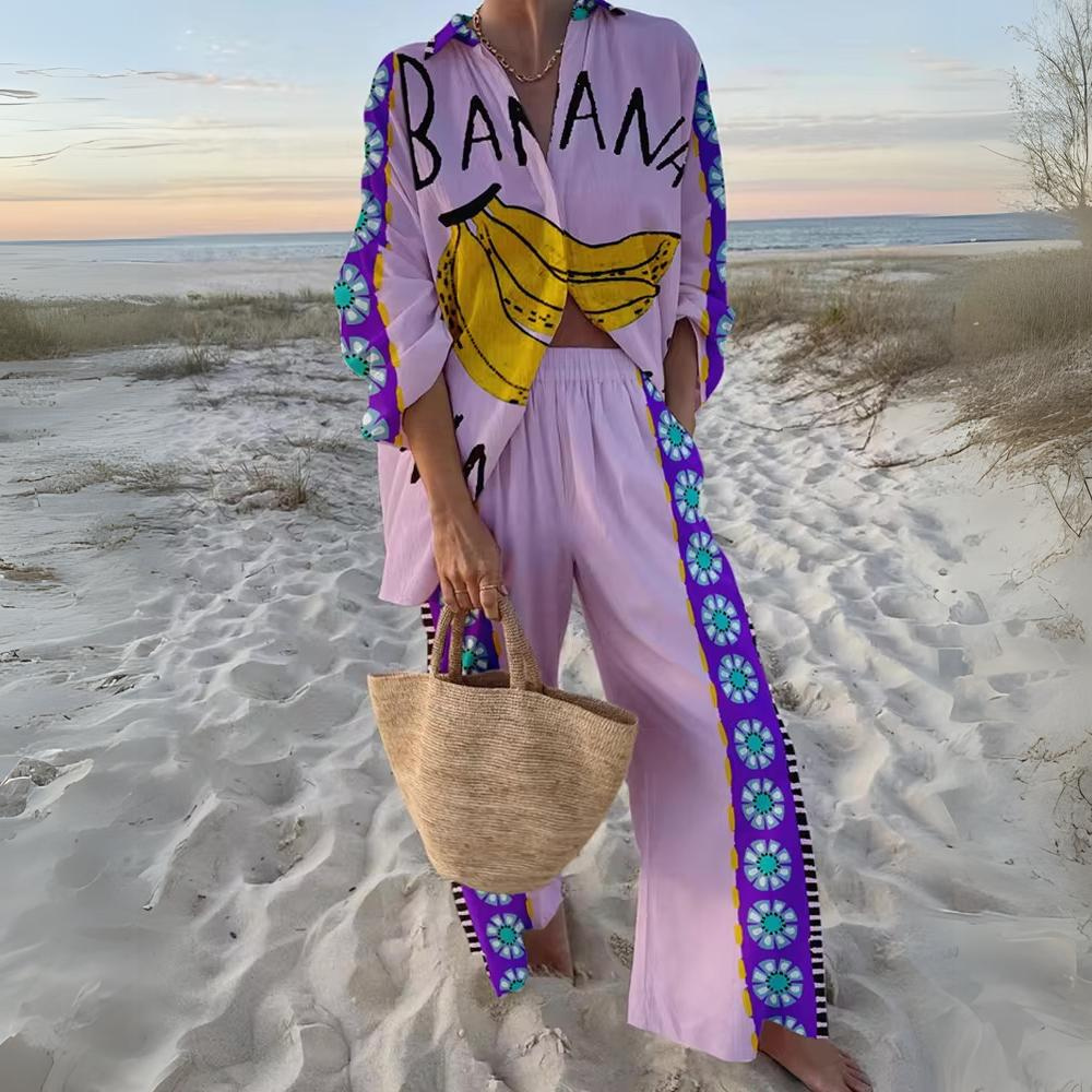 Coordinato Estivo Donna | Cotone | Stampa Tropicale Vivace
