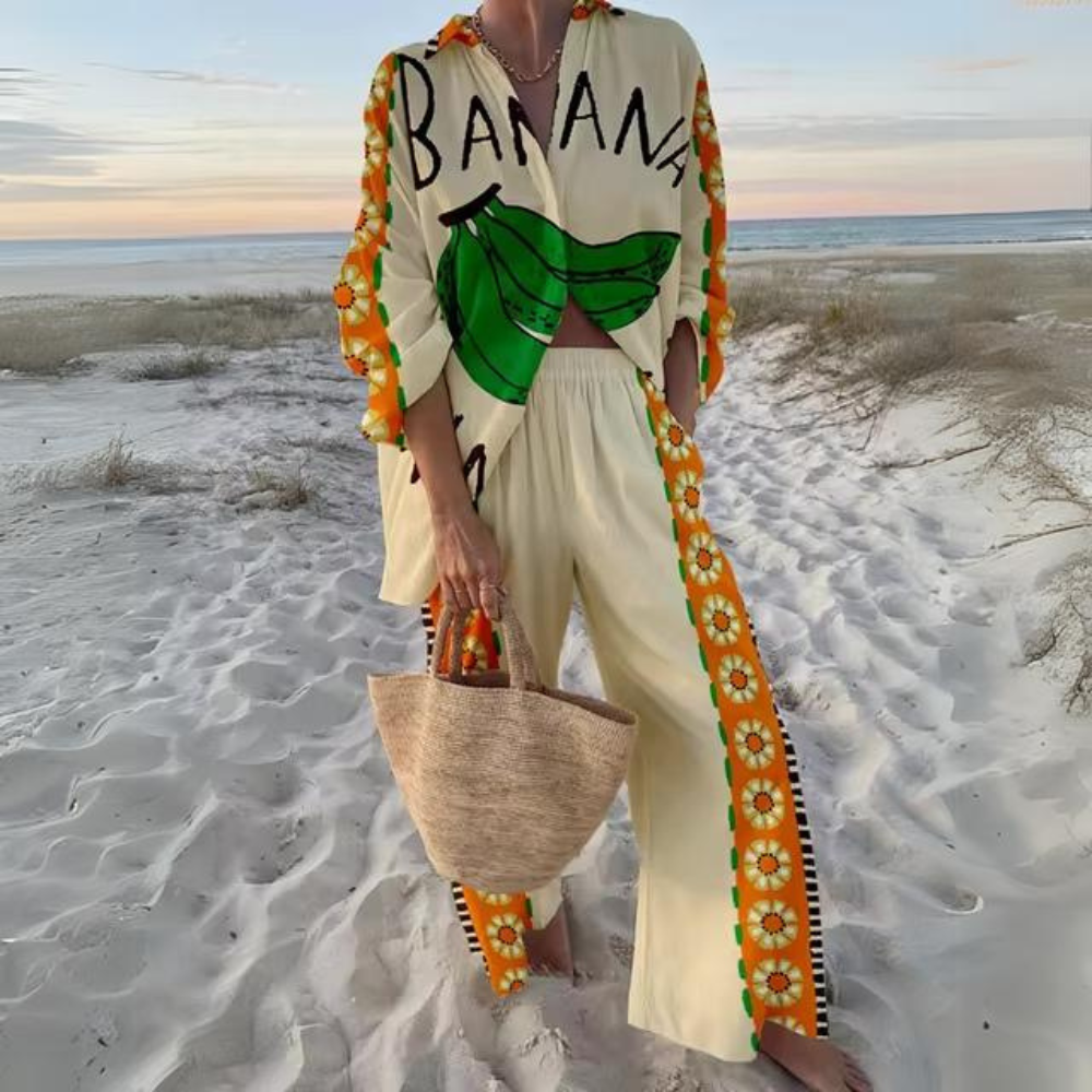 Coordinato Estivo Donna | Cotone | Stampa Tropicale Vivace