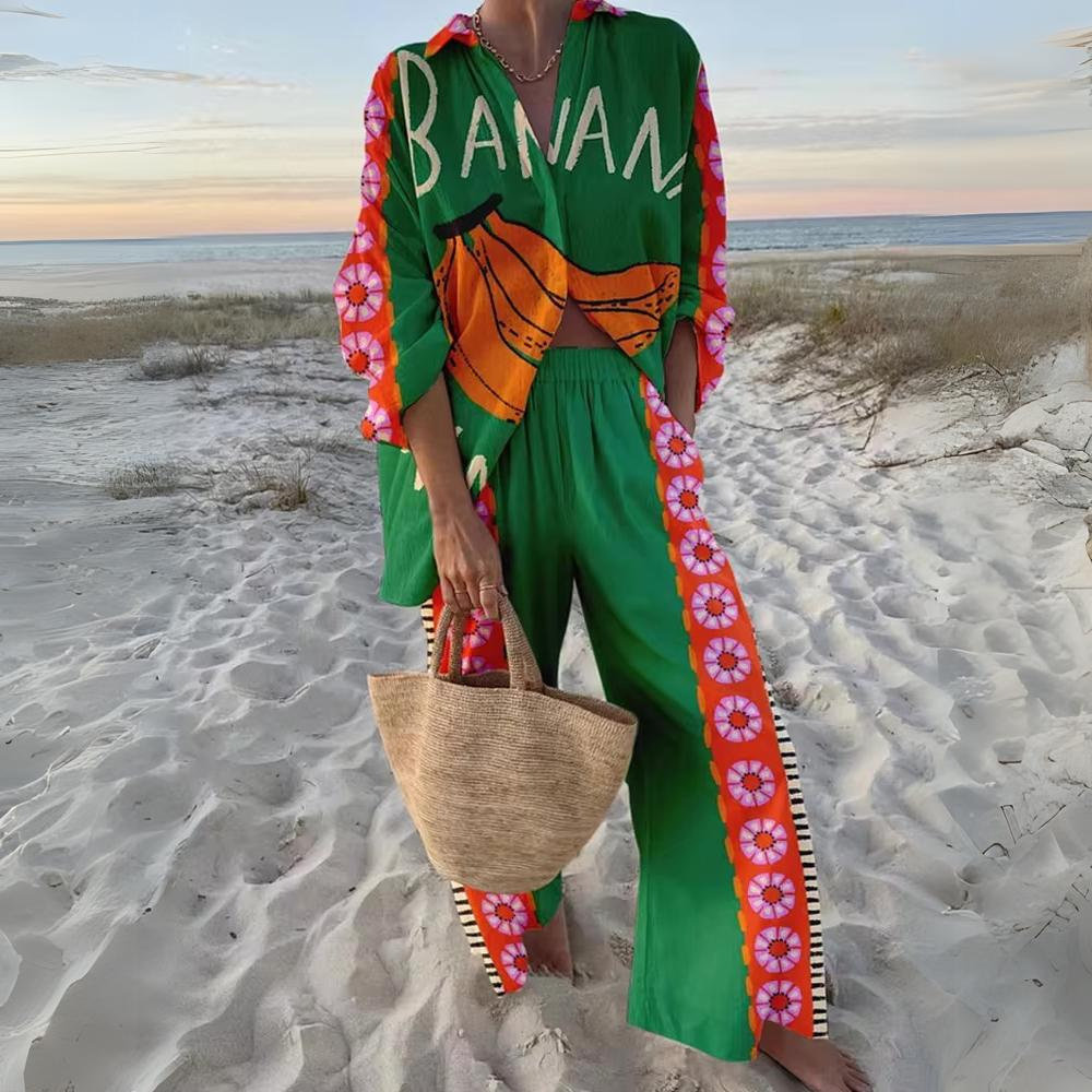 Coordinato Estivo Donna | Cotone | Stampa Tropicale Vivace