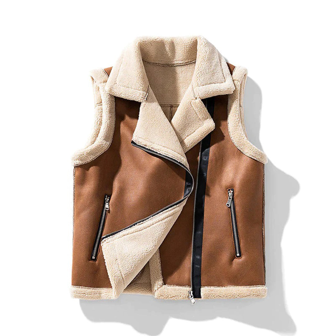 Gilet Donna in Ecopelle | Interno in Pelliccia | Stile Casual-Chic