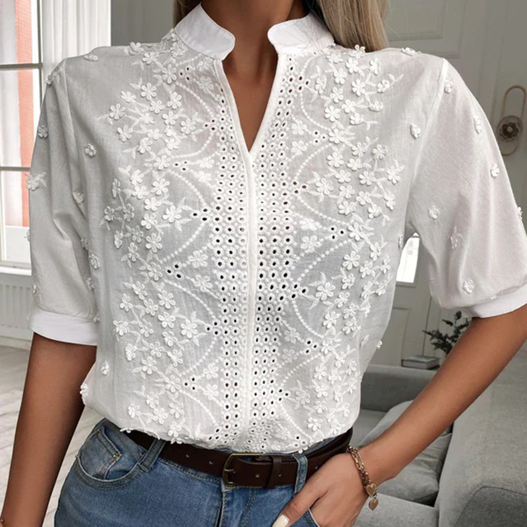 Blusa Ricamata | Cotone | Elegante e Traspirante