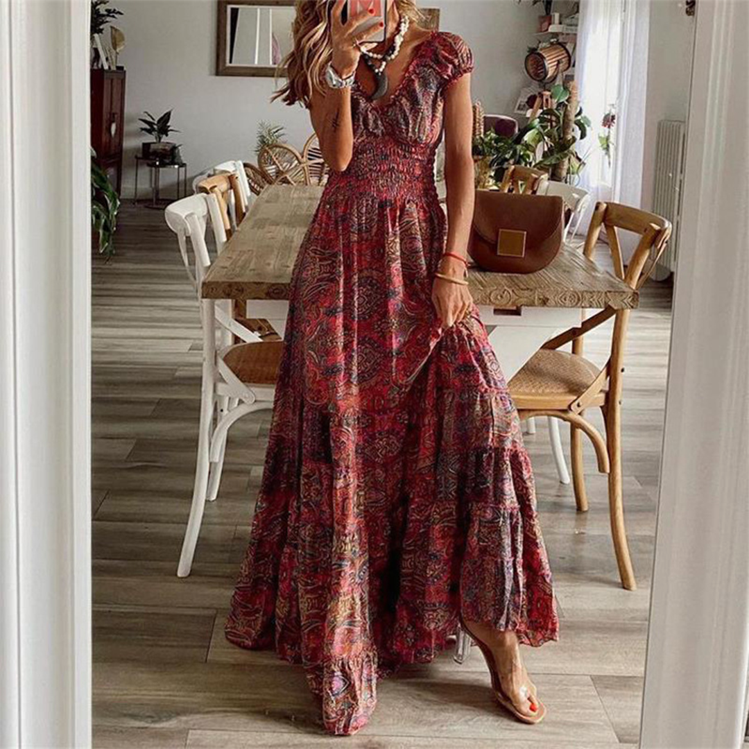 Abito Lungo Boho con Stampa | Romantico | Fluttuante & Femminile