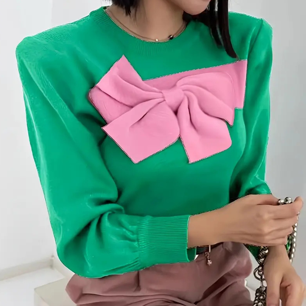 Maglione con Fiocco | Maniche Lunghe | Stile Romantico