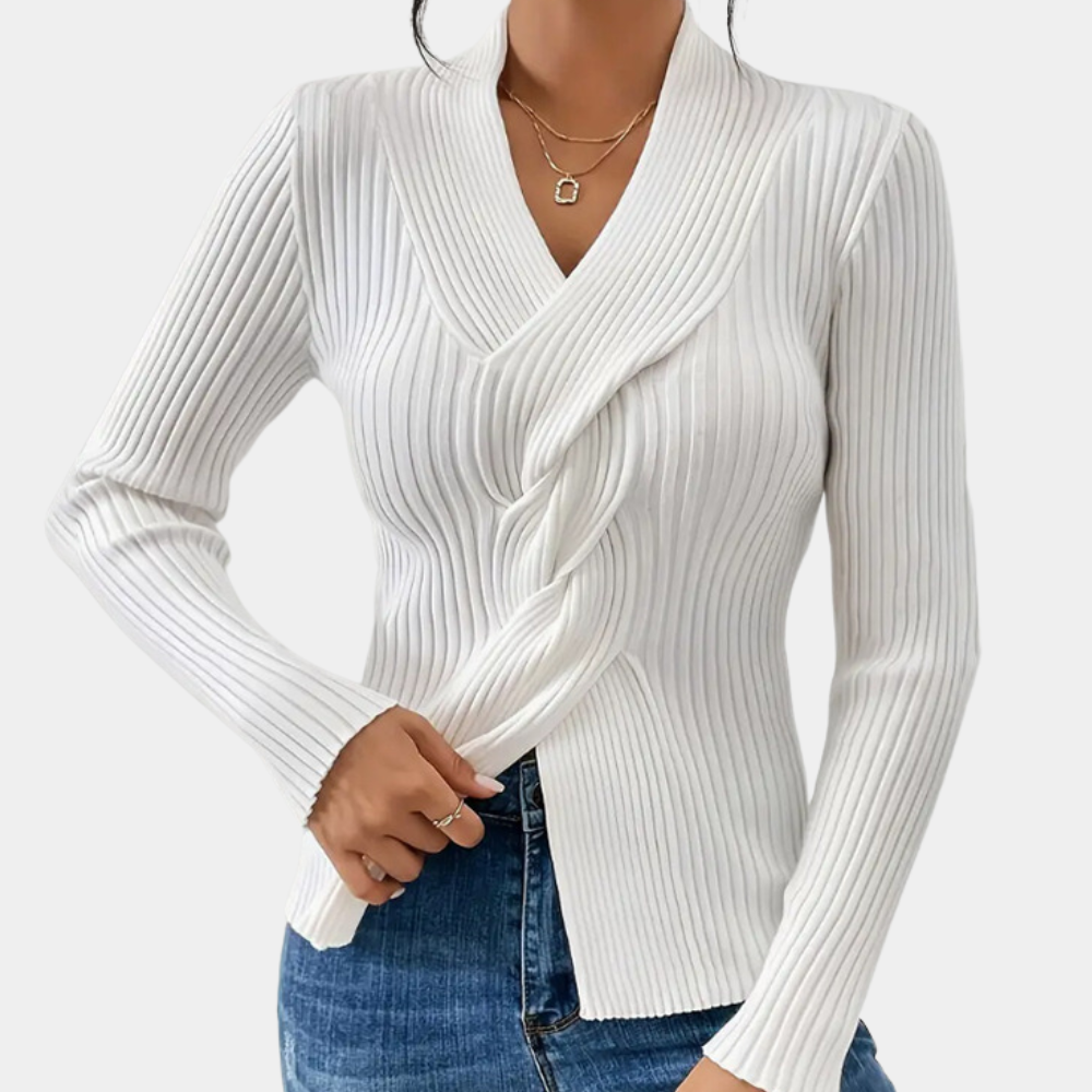 Maglione Incrociato | Lavorato a Maglia | Elegante e Femminile
