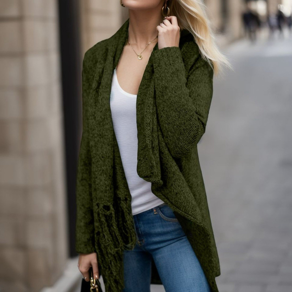 Cardigan Lungo Donna | Design Asimmetrico | Morbido e Chic