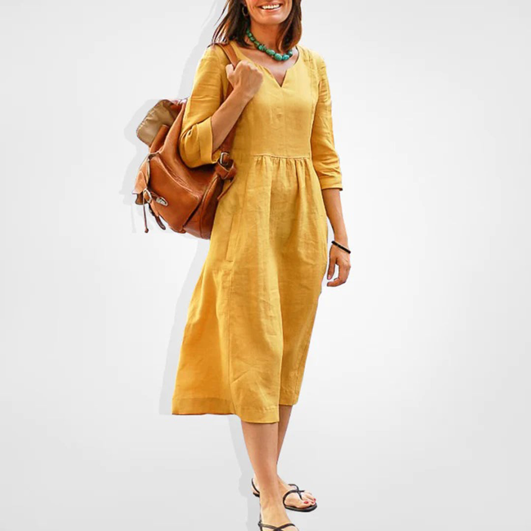 Abito Midi in Lino | Fresco & Leggero | Stile Casual Chic