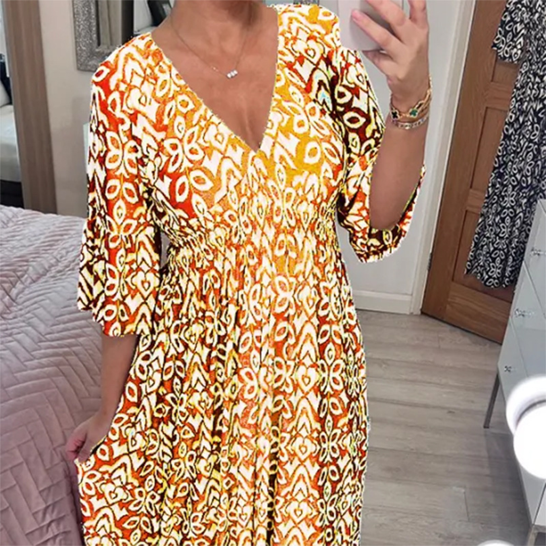 Abito Midi con Stampa Boho | Casual | Leggero & Versatile