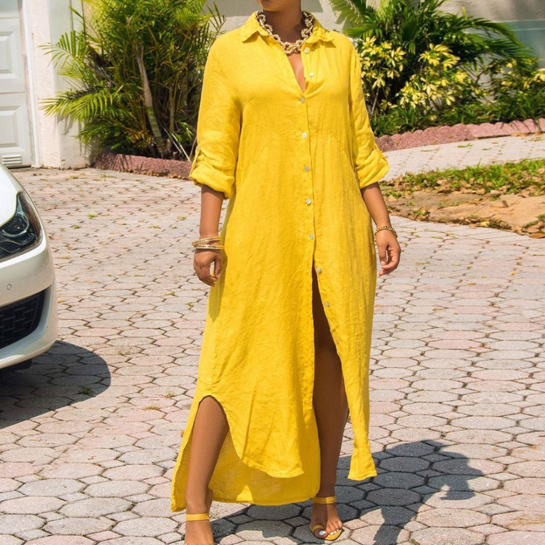 Long Shirt Dress | Button-Up & Flowy | Elegant & Versatile