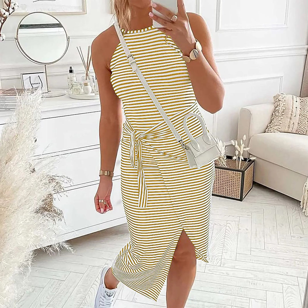 Abito Midi a Righe | Aderente | Casual & Chic