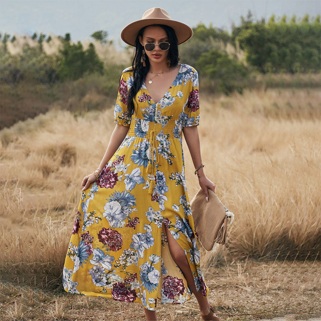 Maxi Abito Floreale | Romantico & Leggero | Perfetto per l’Estate