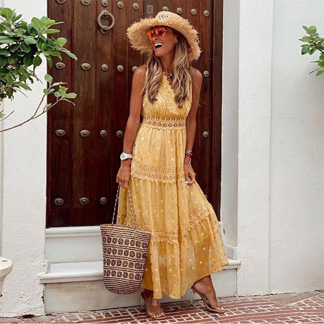 Maxi Abito Boho | Romantico | Pizzo e Dettagli Traforati