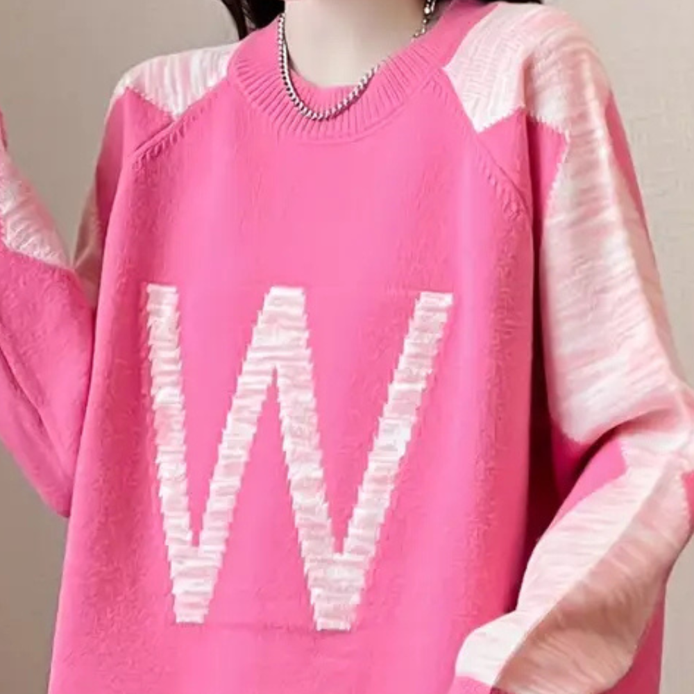 Maglione Oversize Donna | Stampa "W" | Casual e Confortevole