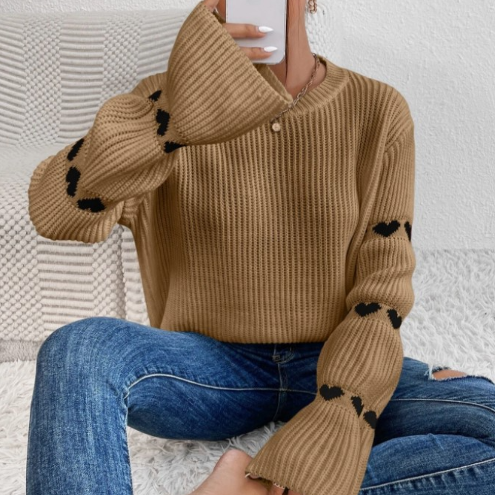 Maglione a Cuori | Lavorato a Maglia | Dolce e Romantico