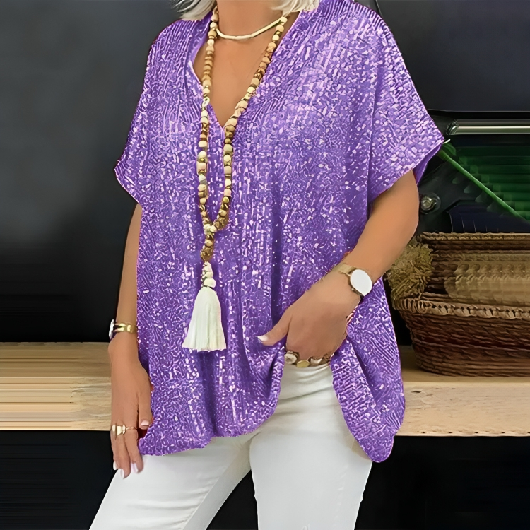 Blusa Ampia con Paillettes Lucide