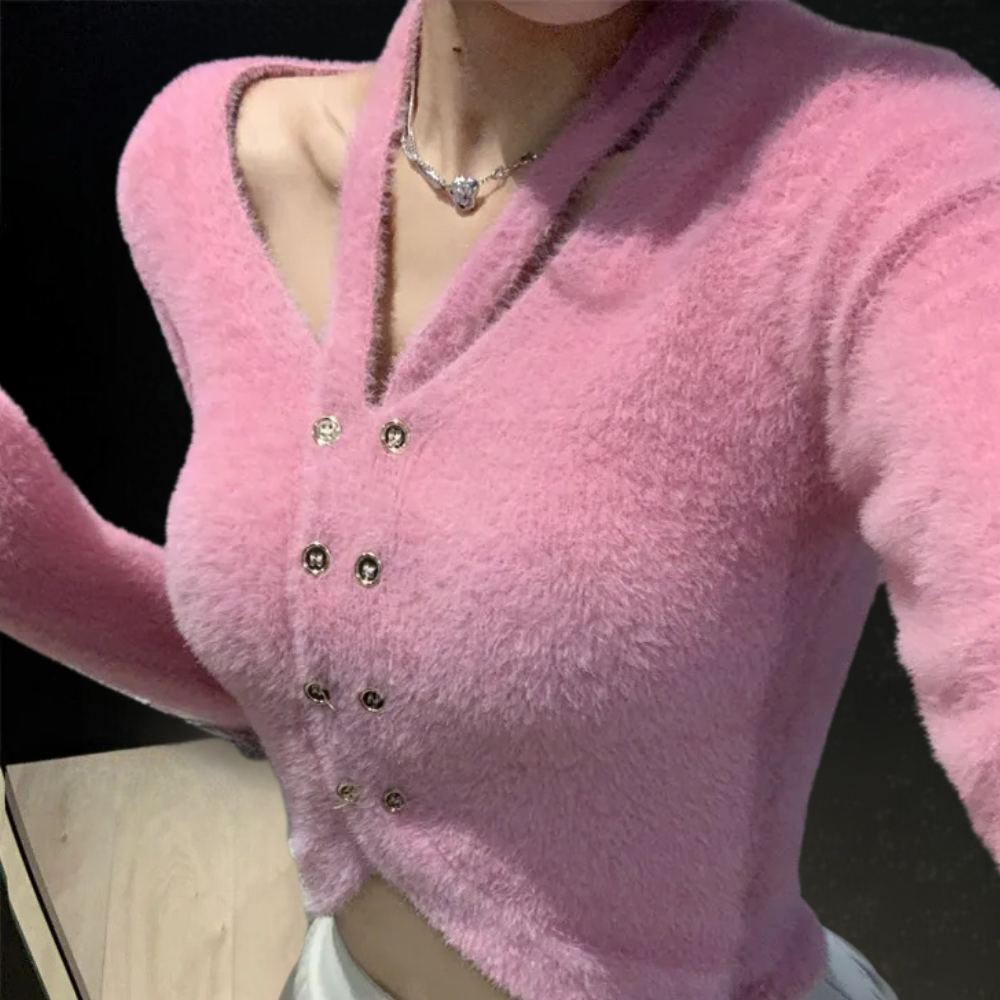 Cardigan Peloso | Morbido e Cropped | Trendy e Femminile