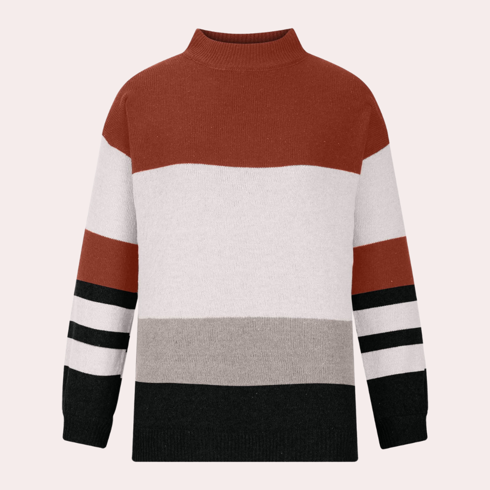 Maglione a Blocchi di Colore | Maniche Lunghe | Caldo & Trendy