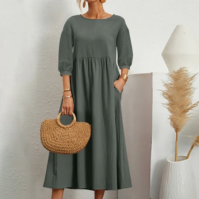 Abito Midi Minimal in Cotone