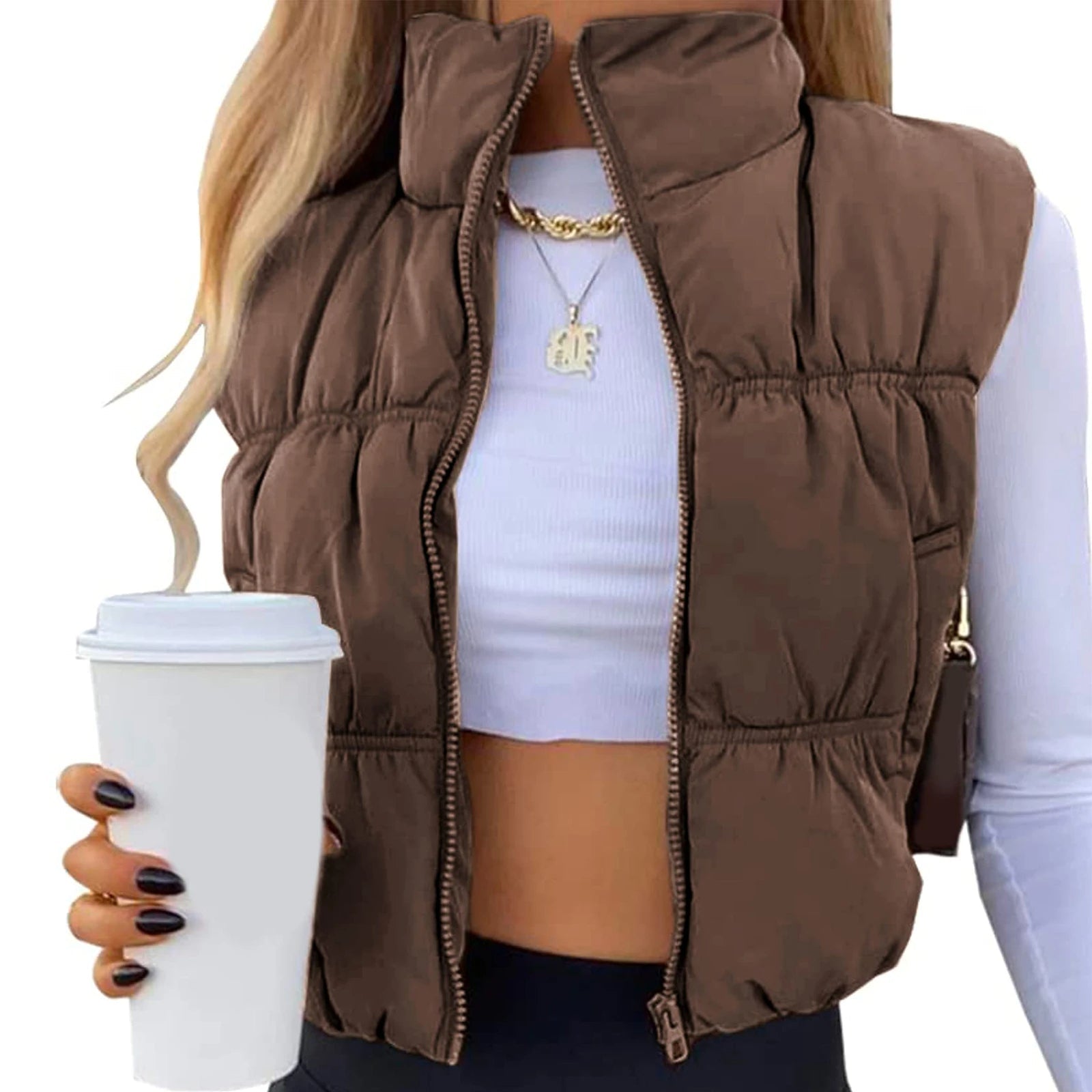 Gilet Imbottito Crop | Stile Urban e Comfort Sporty