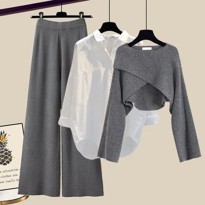 Completo 3 Pezzi con Camicia, Maglia e Pantaloni