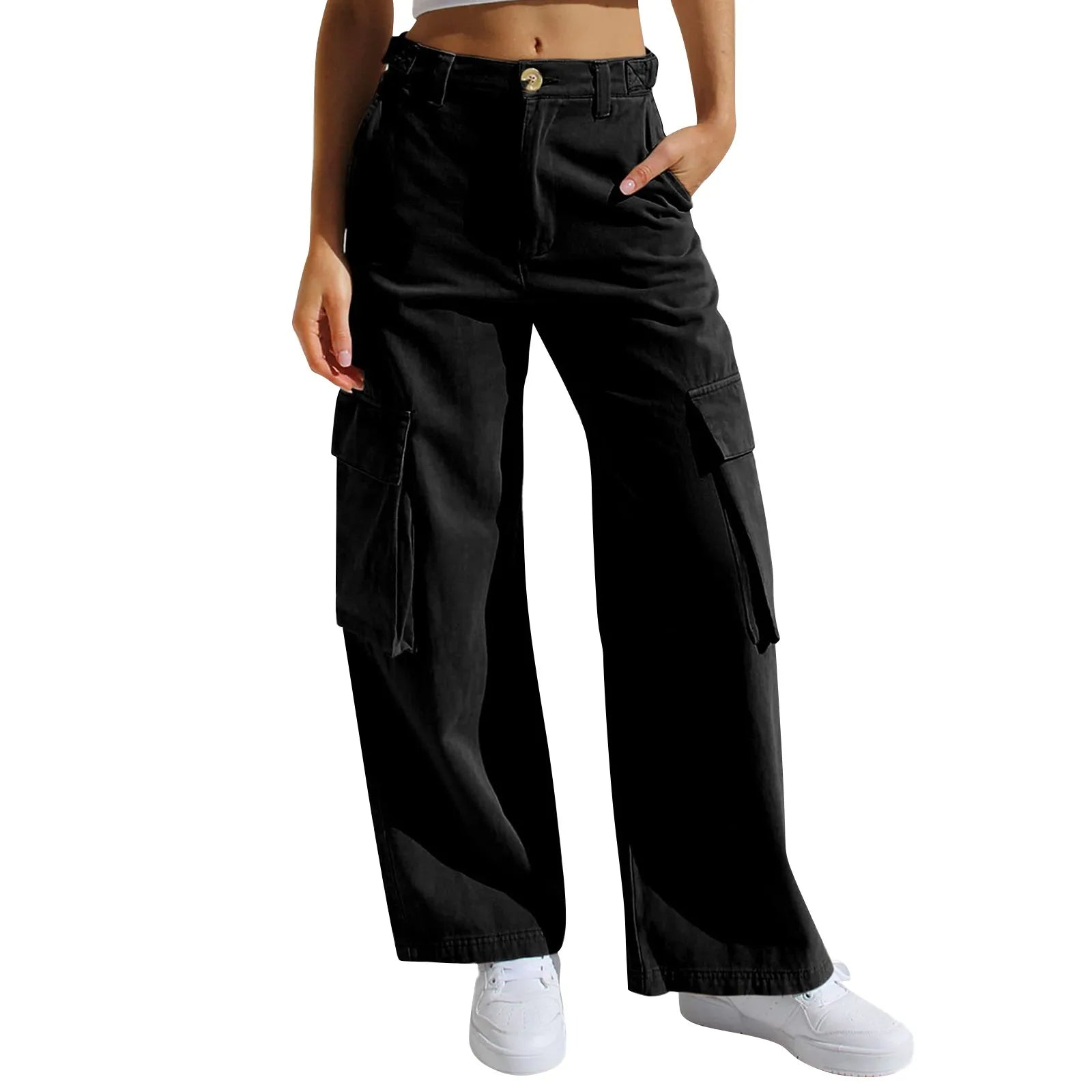 Pantaloni Cargo a Gamba Larga | Stile Urbano e Versatilità Streetwear
