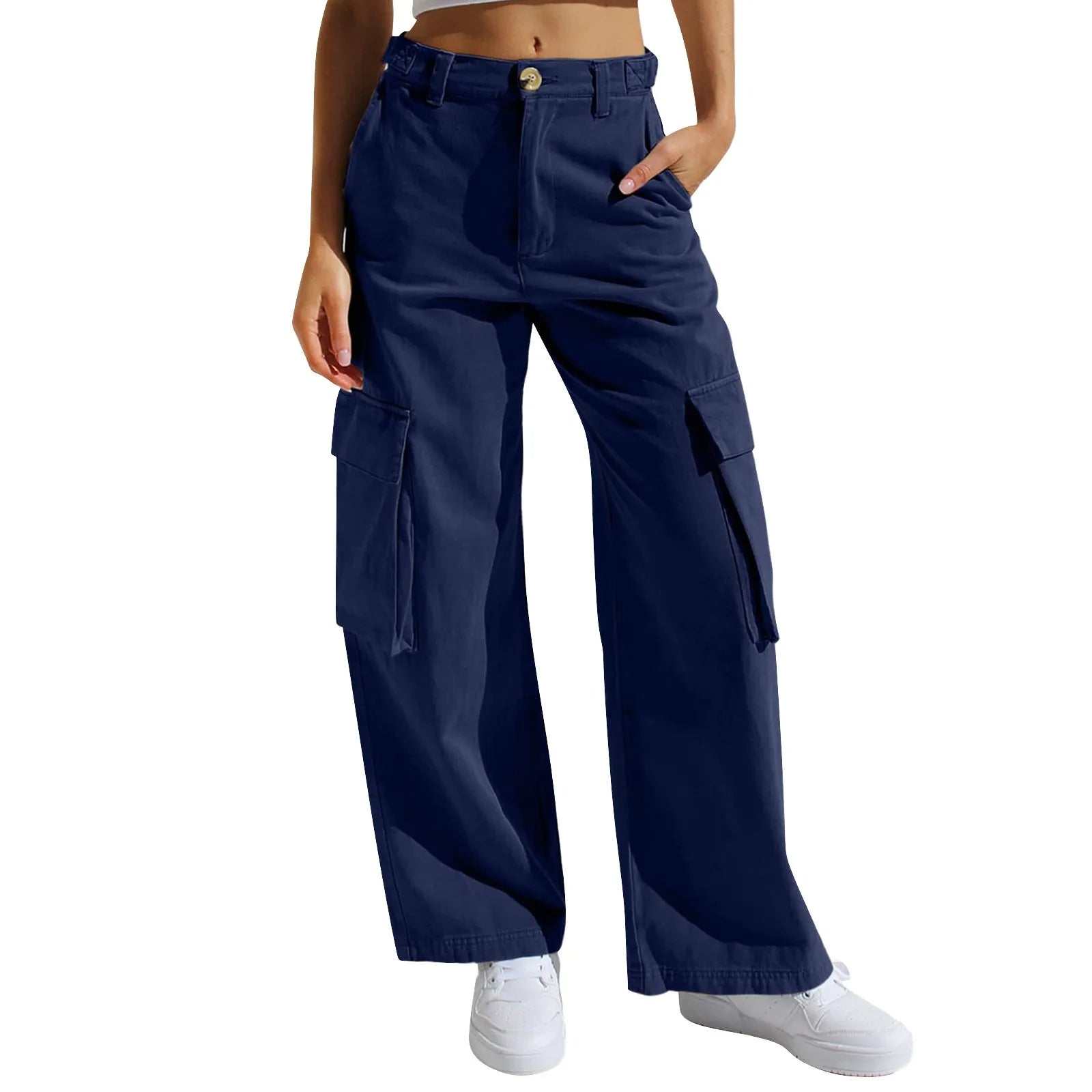 Pantaloni Cargo a Gamba Larga | Stile Urbano e Versatilità Streetwear