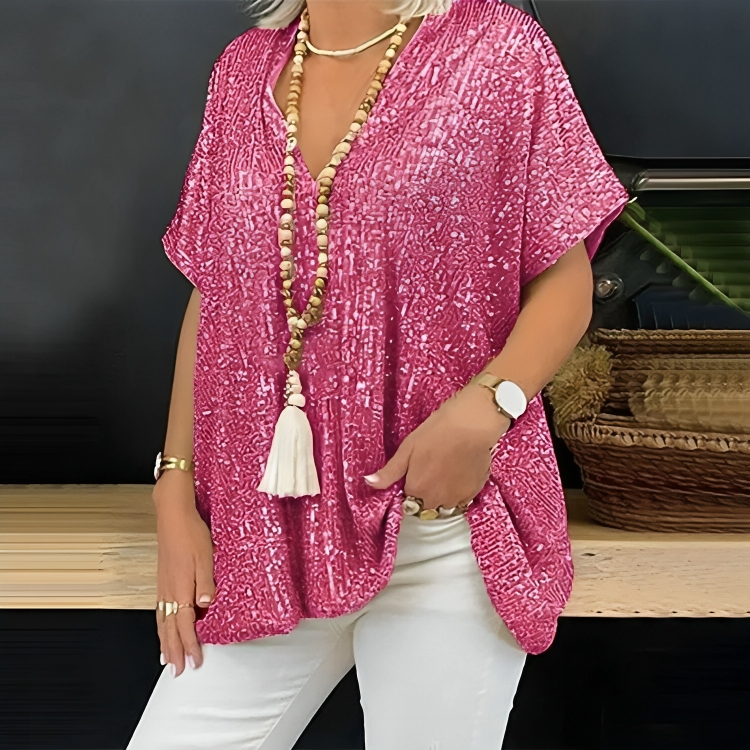 Blusa Ampia con Paillettes Lucide