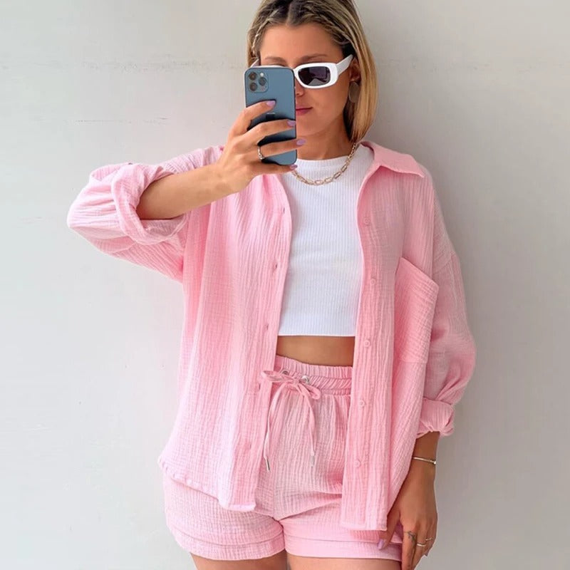 Completo Estivo Camicia e Shorts in Mussola