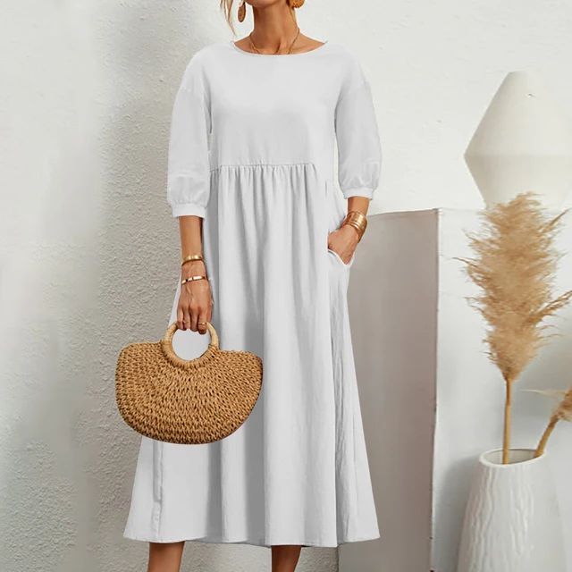 Abito Midi Minimal in Cotone