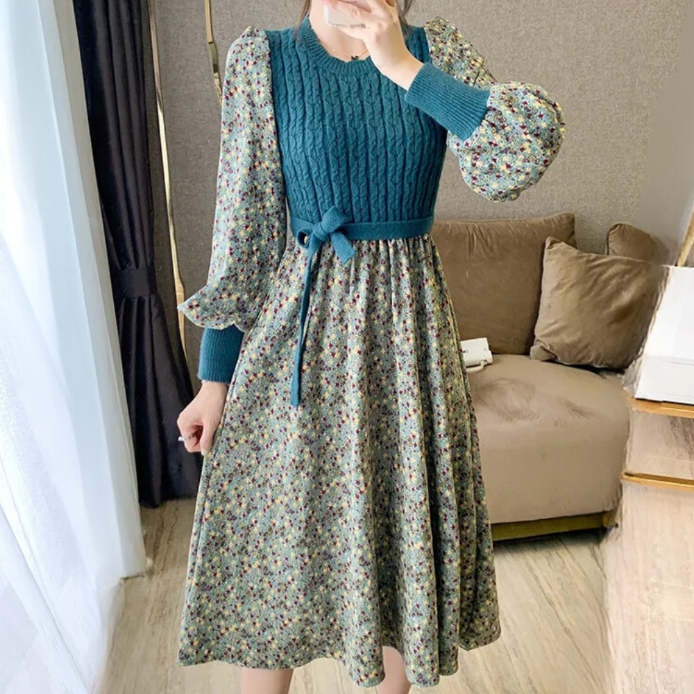 Abito Midi | Maglia & Floreale | Elegante & Femminile