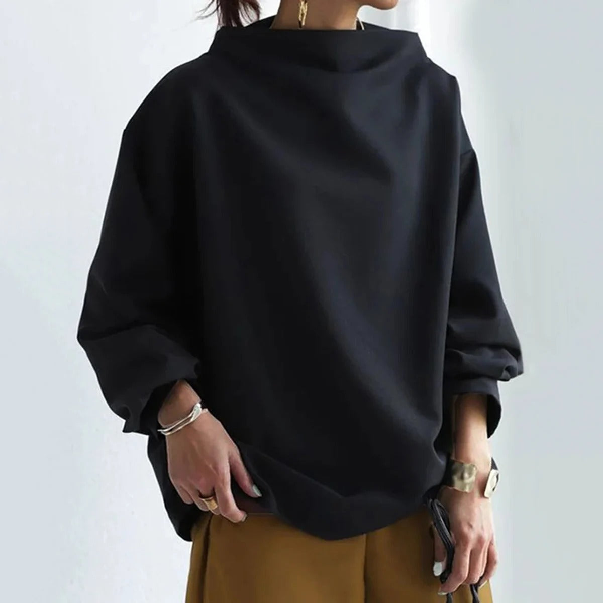 Felpa Oversize | Cotone Misto | Collo a Barca Minimal