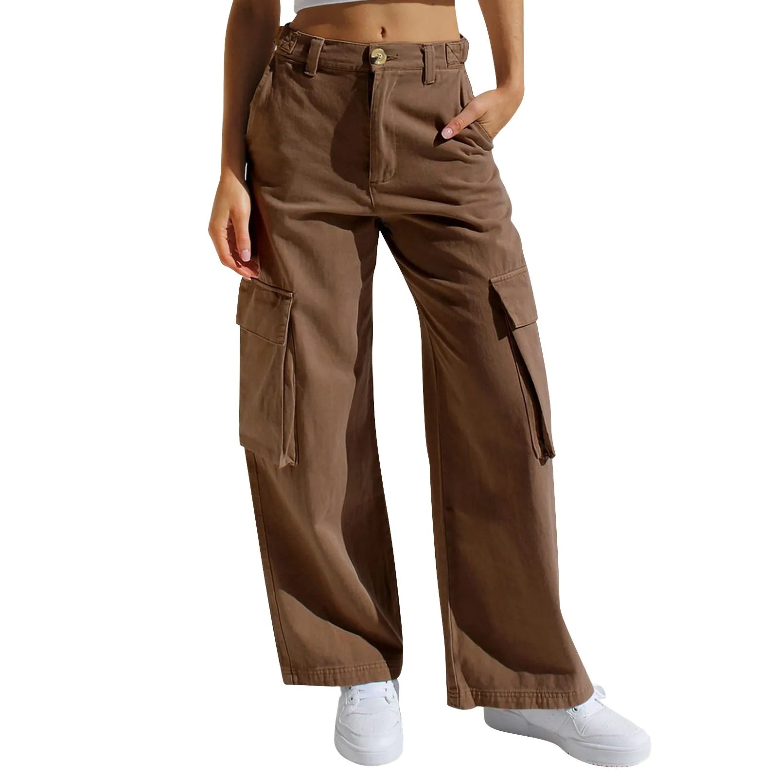 Pantaloni Cargo a Gamba Larga | Stile Urbano e Versatilità Streetwear