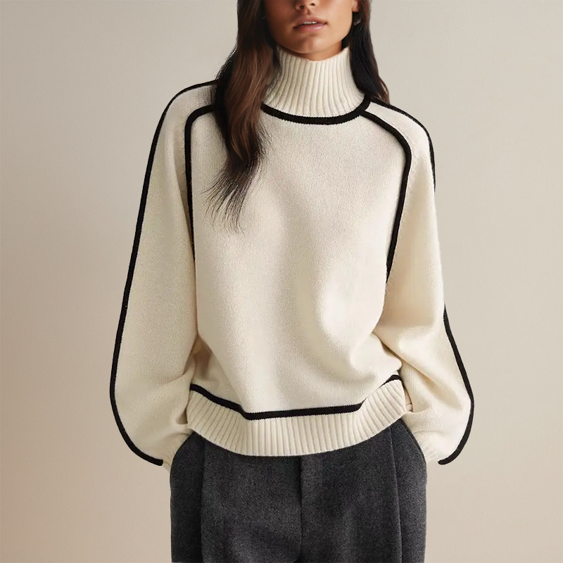 Maglione Collo Alto Rifinito