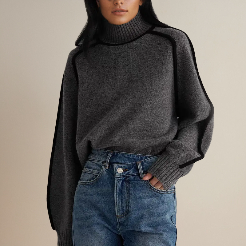 Maglione Collo Alto Rifinito