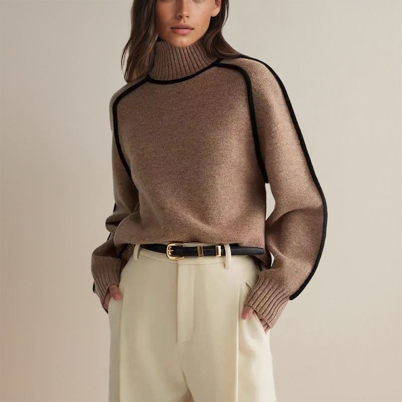 Maglione Collo Alto Rifinito
