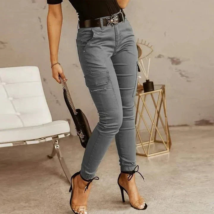 Pantaloni Cargo Slim Fit | Vita Alta | Stile Urban Chic