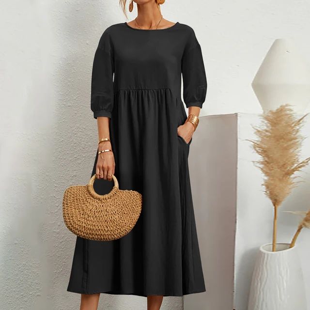 Abito Midi Minimal in Cotone