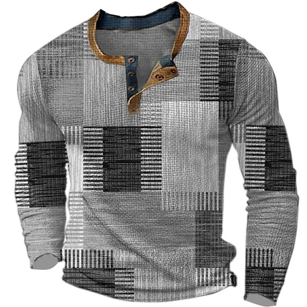 Maglia Uomo Geometrica Manica Lunga