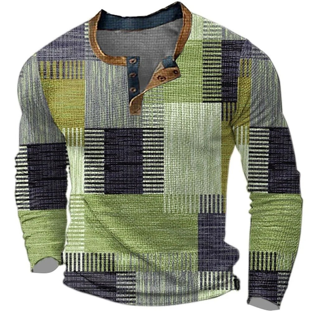 Maglia Uomo Geometrica Manica Lunga
