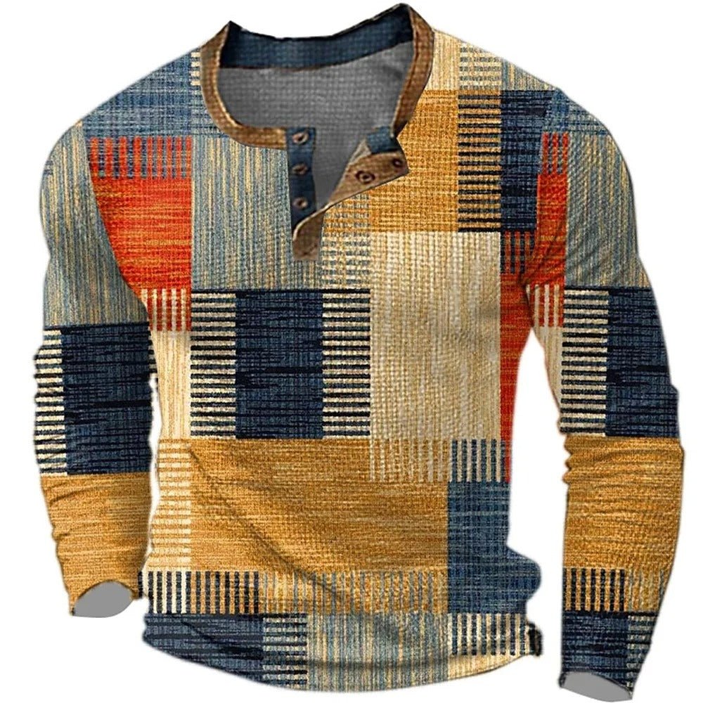 Maglia Uomo Geometrica Manica Lunga